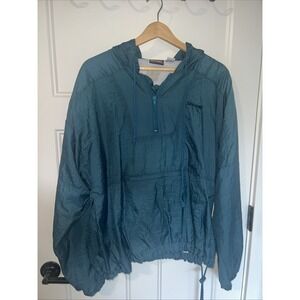 Spalding Windbreaker 1/4 Zip Jacket‎ Green Mens Medium Vtg  90's